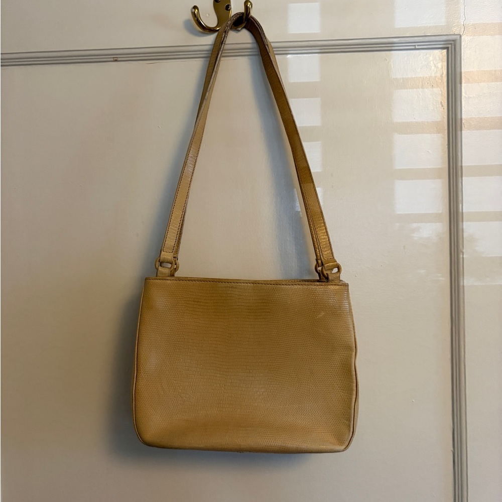 Talbots | Vintage Classic Tan/Yellow Leather Shoulder Bag